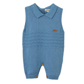 Patique Zikzaklı Şortlu Erkek Bebek Tulum Lacivert